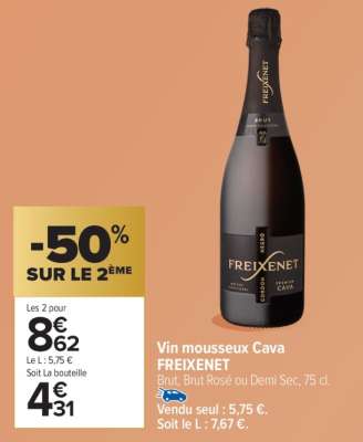 Vin mousseux Cava FREIXENET