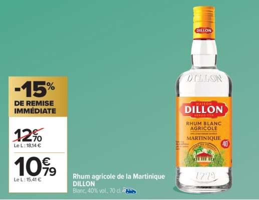 Rhum agricole de la Martinique DILLON