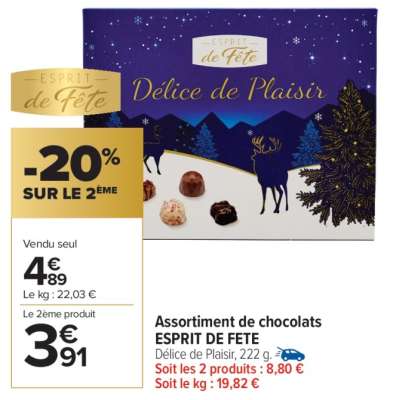 Assortiment de chocolats ESPRIT DE FÊTE