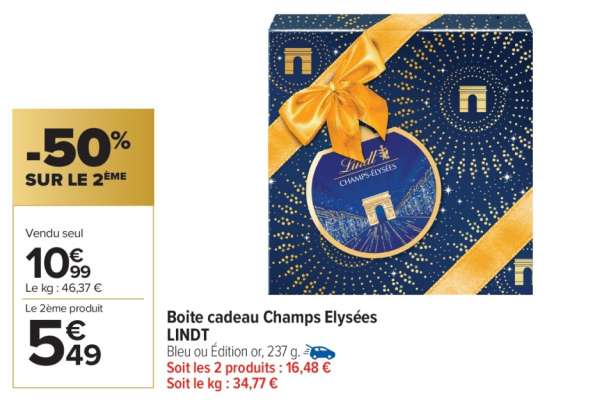 Boite cadeau Champs Elysées LINDT