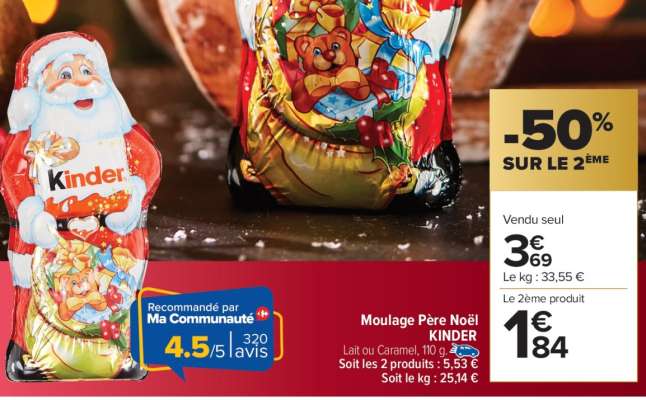 MOULAGE PÈRE NOËL KINDER