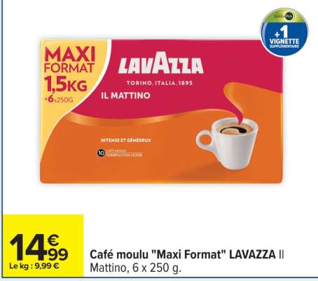 Café moulu "Maxi Format" LAVAZZA Il Mattino