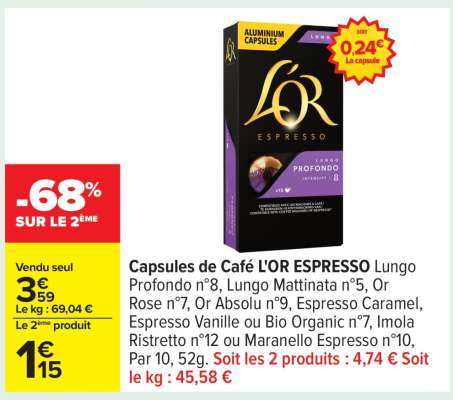 Capsules de café L'OR Espresso