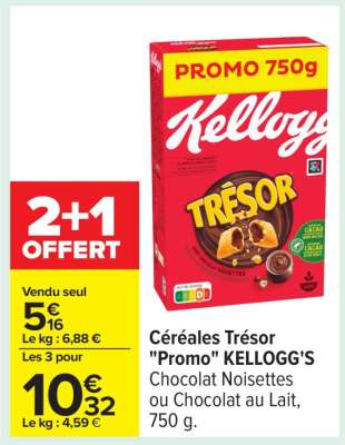 Céréales Trésor «Promo» KELLOGG’S