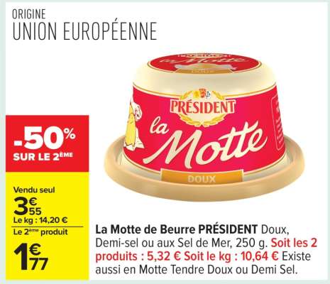 La Motte de Beurre PRÉSIDENT