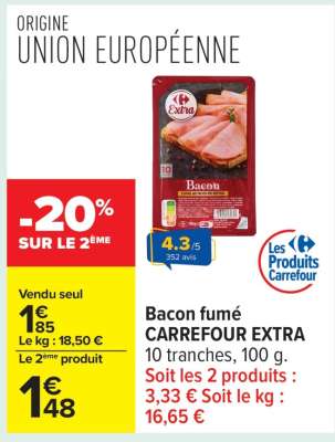 Bacon Fumé Carrefour Extra