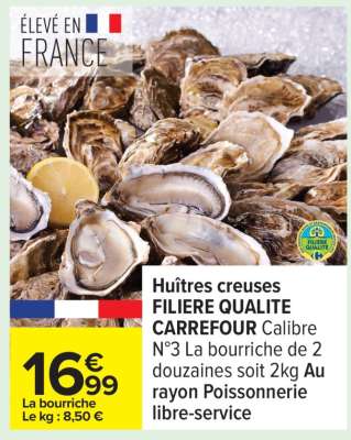 Huîtres creuses FILIERE QUALITE CARREFOUR