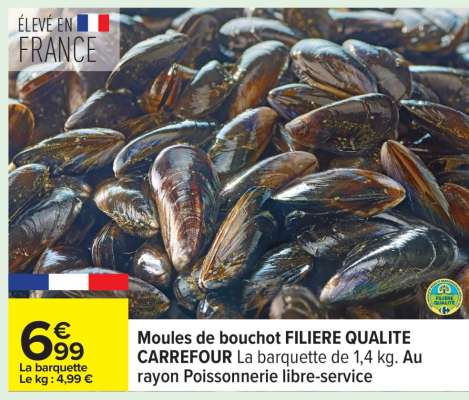 Moules de bouchot FILIÈRE QUALITÉ CARREFOUR
