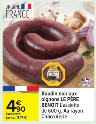 Boudin noir aux oignons LE PÈRE BENOIT