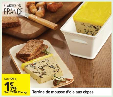 Terrine de mousse d'oie aux cèpes