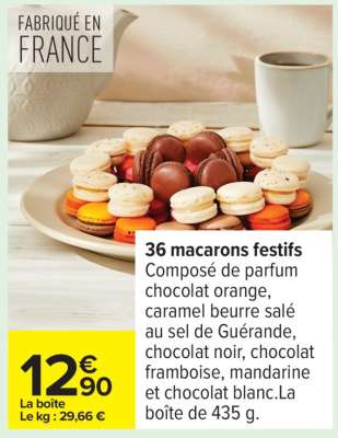 36 macarons festifs