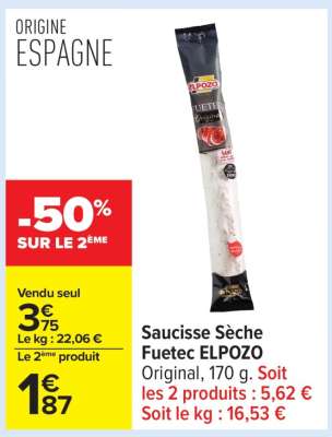 Saucisse Sèche Fuetec ELPOZO