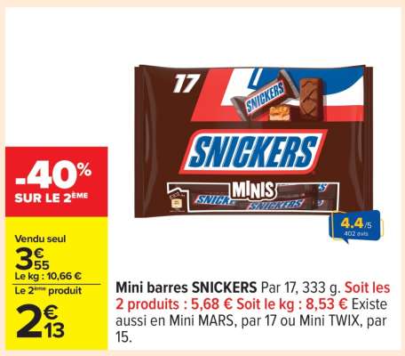 Mini barres SNICKERS