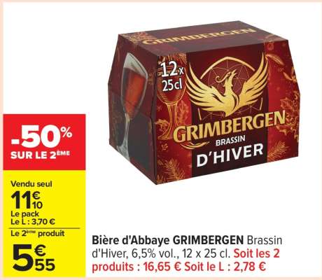Bière d'Abbaye GRIMBERGEN Brassin d'hiver