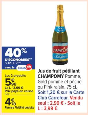 Jus de fruit pétillant CHAMPOMY