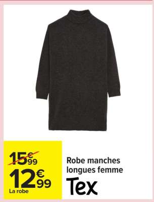 Robe manches longues femme