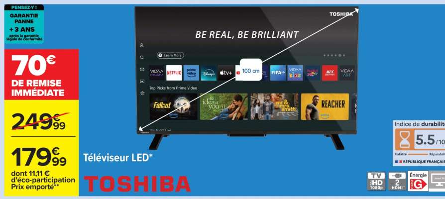 TOSHIBA Téléviseur LED