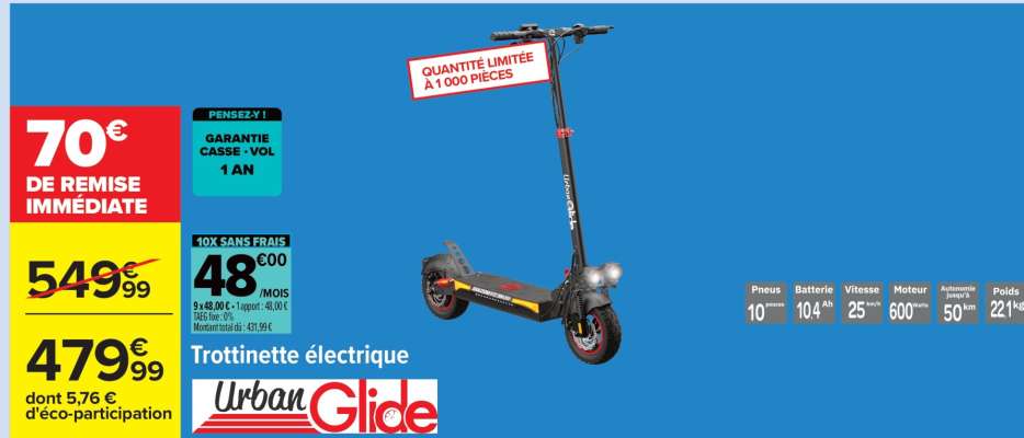 Trottinette électrique Urban Glide