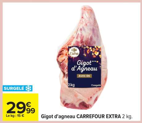 Gigot d'agneau CARREFOUR EXTRA 2 kg