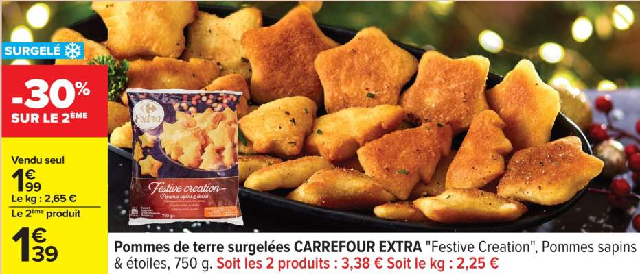 Pommes de terre surgelées CARREFOUR EXTRA "Festive Creation"