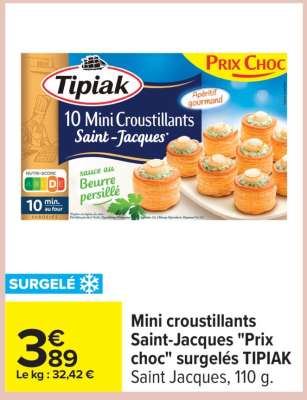 Mini croustillants Saint-Jacques "Prix choc" surgelés TIPIAK