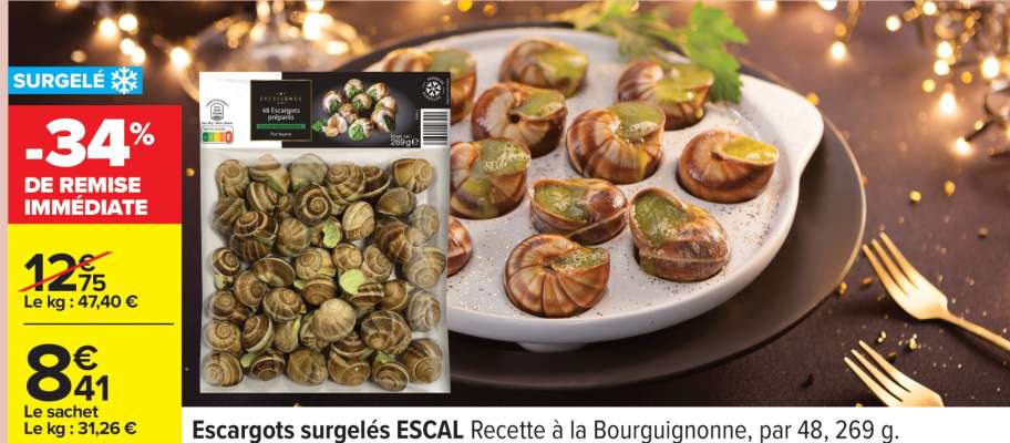 Escargots surgelés ESCAL