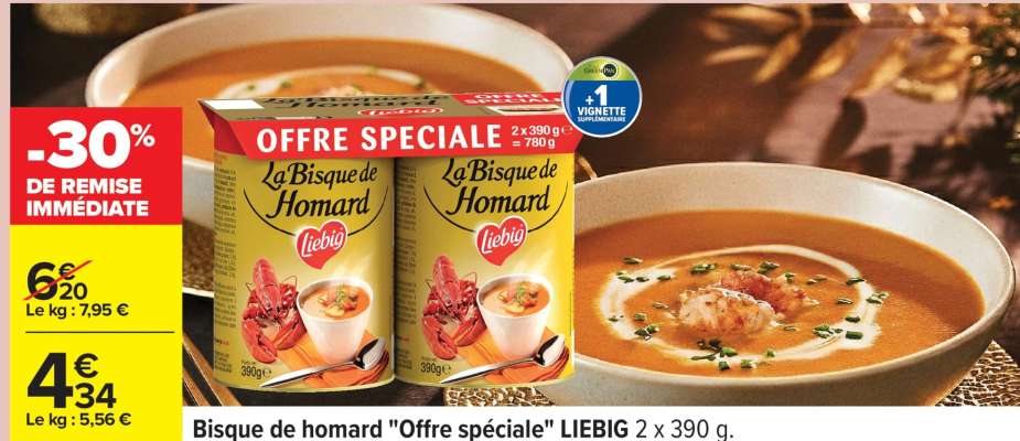 Bisque de homard "Offre spéciale" LIEBIG 2 x 390 g