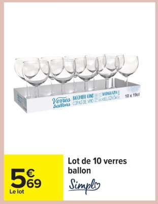 Lot de 10 verres ballon