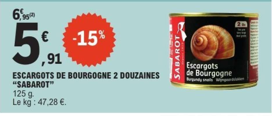 ESCARGOTS DE BOURGOGNE 2 DOUZAINES “SABAROT”