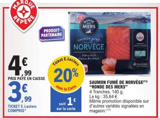SAUMON FUMÉ DE NORVÈGE "RONDE DES MERS"