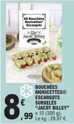 BOUCHÉES MORICETTES® ESCARGOTS SURGELÉS “JACOT BILLEY”