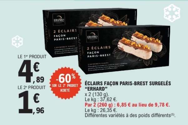 ÉCLAIRS FAÇON PARIS-BREST SURGELÉS “ERHARD”