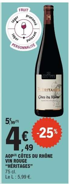 AOP CÔTES DU RHÔNE VIN ROUGE 'HÉRITAGES'