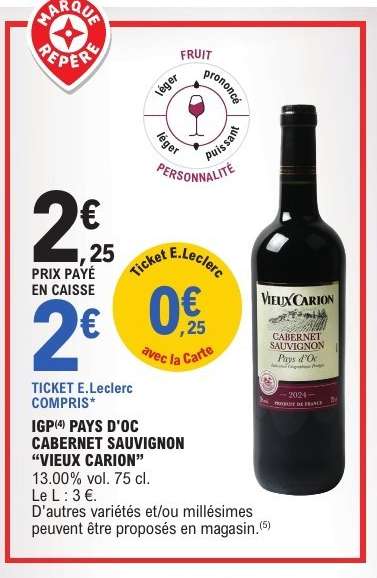IGP PAYS D'OC CABERNET SAUVIGNON 'VIEUX CARION'