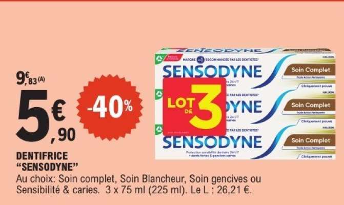 Dentifrice Sensodyne