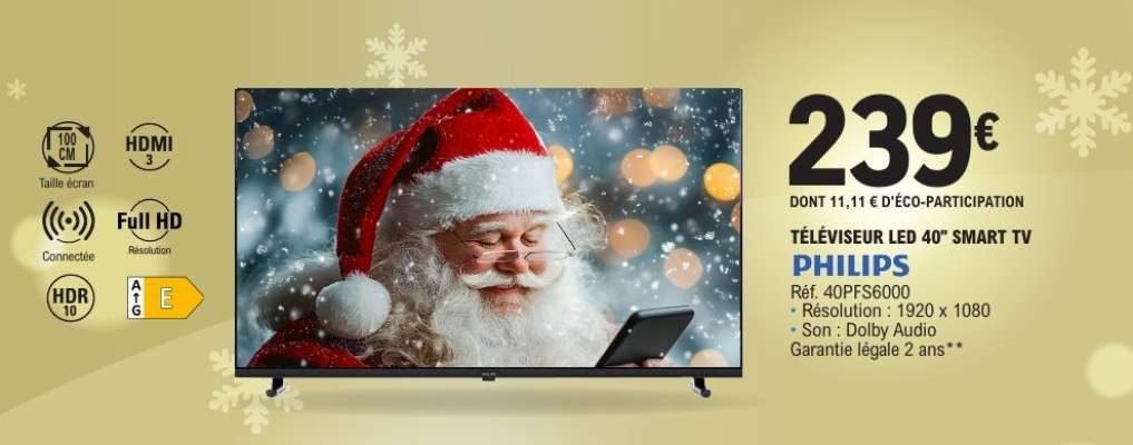 PHILIPS TÉLÉVISEUR LED 40'' SMART TV
