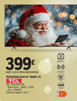 TÉLÉVISEUR QLED 55'' SMART TV TCL