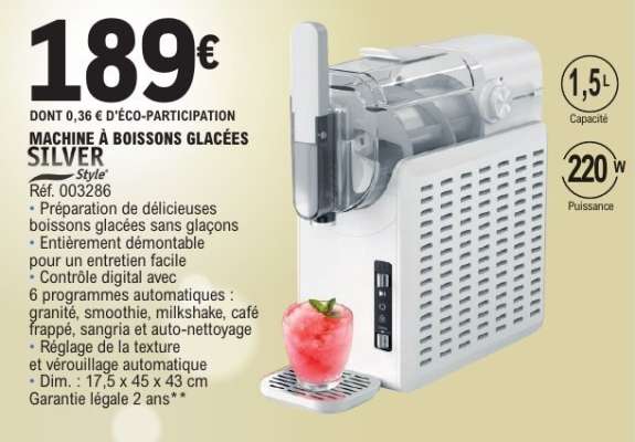 MACHINE À BOISSONS GLACÉES SILVER