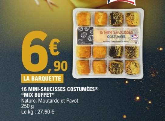 16 MINI-SAUCISSES COSTUMÉES “MIX BUFFET”