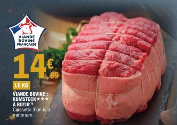 Viande bovine : rumsteck*** à rôtir