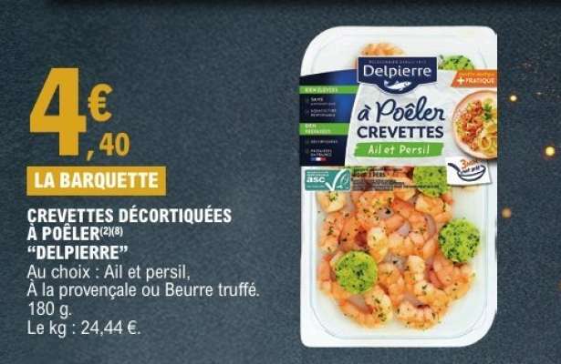 CREVETTES DÉCORTIQUÉES À POÊLER “DELPIERRE”