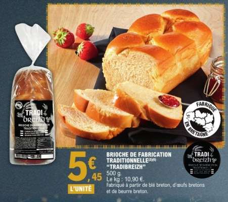 BRIOCHE DE FABRICATION TRADITIONNELLE "TRADIBREIZH"