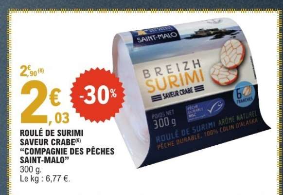 ROULÉ DE SURIMI SAVEUR CRABE