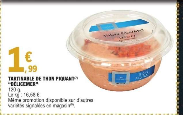 TARTINABLE DE THON PIQUANT 'DÉLICEMER'