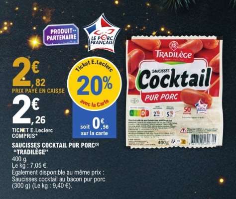 SAUCISSES COCKTAIL PUR PORC "TRADILÈGE"