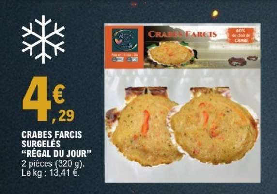 CRABES FARCIS SURGELÉS “RÉGAL DU JOUR”