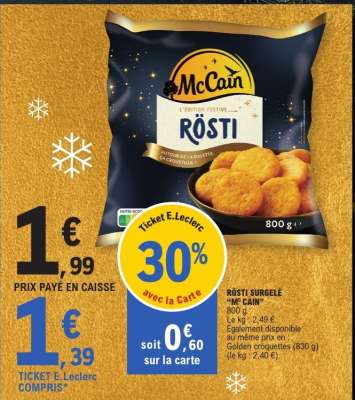 RÖSTI SURGELÉ “M’CAIN”