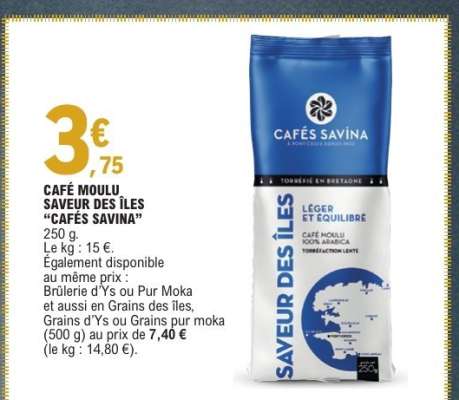 CAFÉ MOULU SAVEUR DES ÎLES “CAFÉS SAVINA”