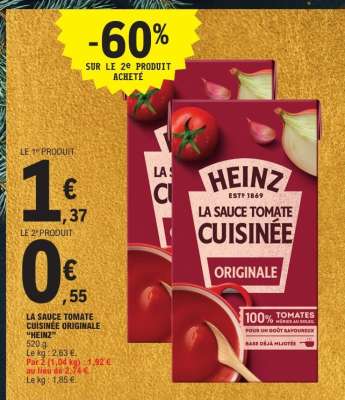 HEINZ LA SAUCE TOMATE CUISINÉE ORIGINALE