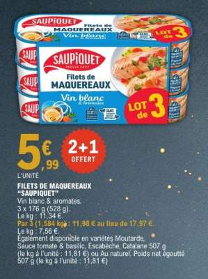 FILETS DE MAQUEREAUX 'SAUPIQUET'